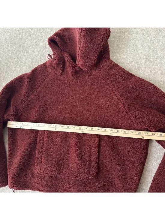 VINCE Cozy Pile Fleece Pullover Hoodie Anise Red Womens Small - Picture 5 of 9